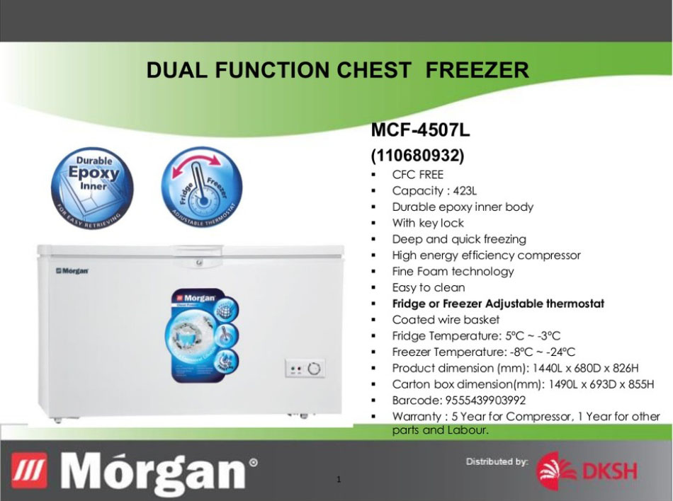423L Dual Function Chest Freezer MCF4507L
